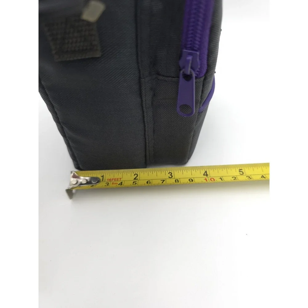 Vtg Coast Camera‎ Bag Case Gray Purple Teal W/Shoulder Strap Front Zip Pouch